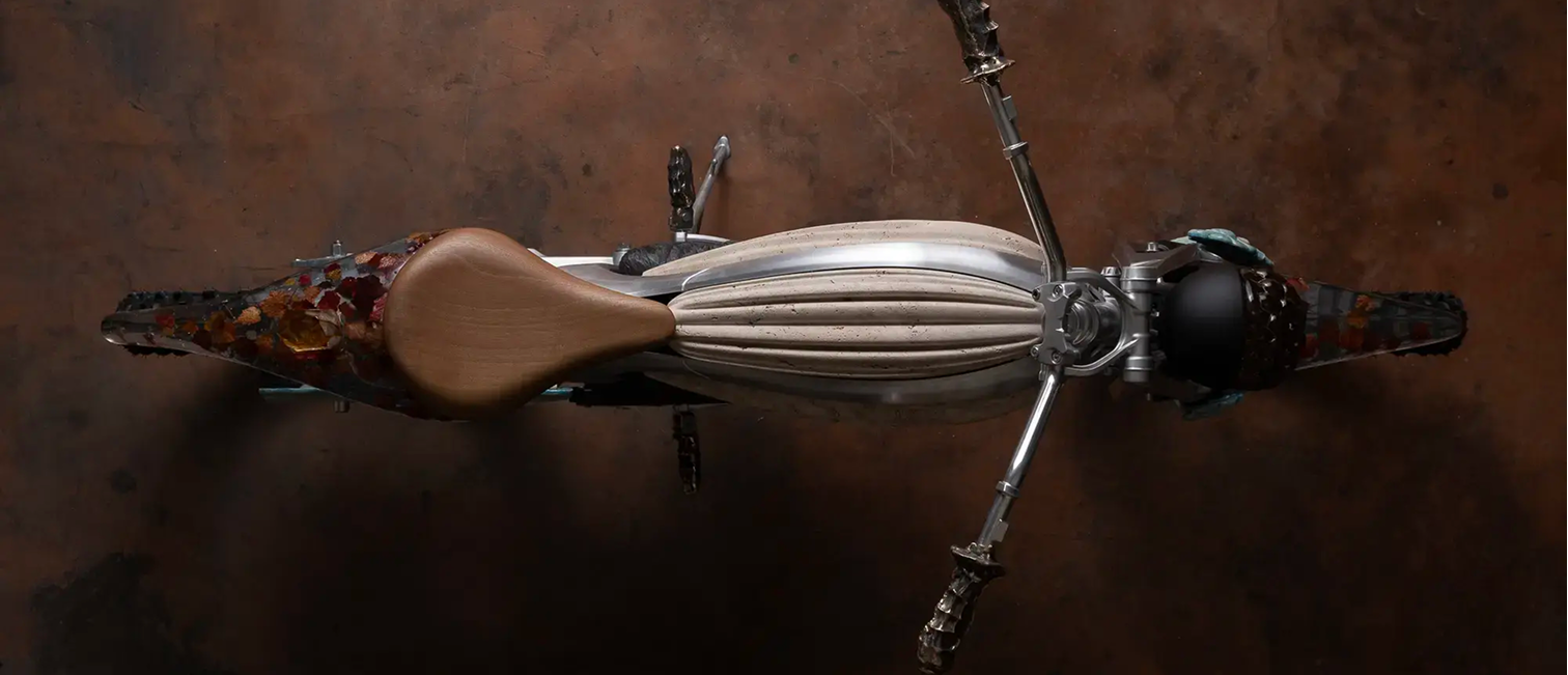 Flying Flea promotional graphic of  electric motorcycle